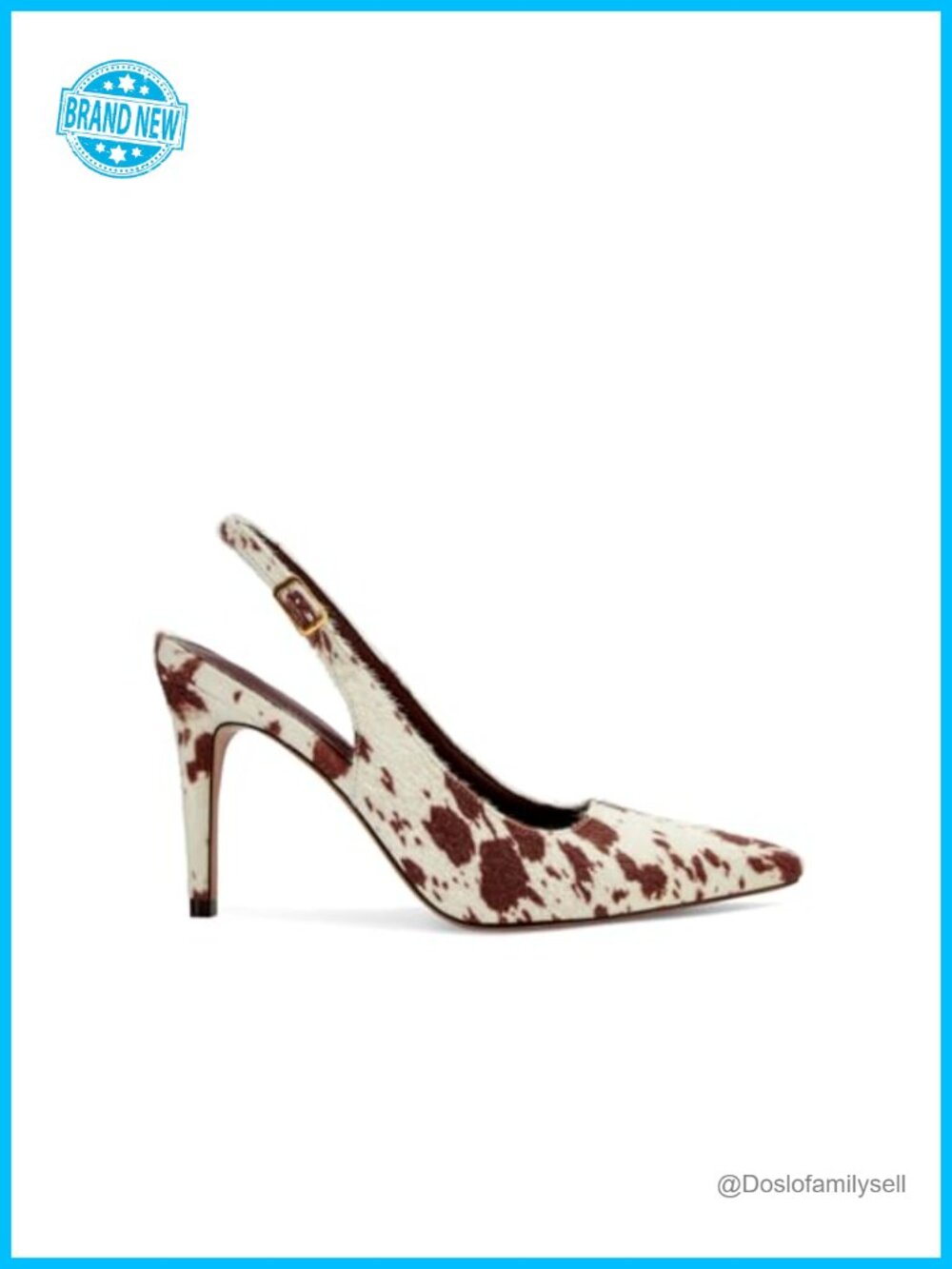 Faux Fur Slingback Heels Pointed Toe Stiletto Buckle Pull-On Pump